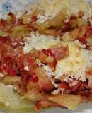 Chayotes rellenos al horno
