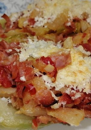 Una foto de Chayotes rellenos al horno