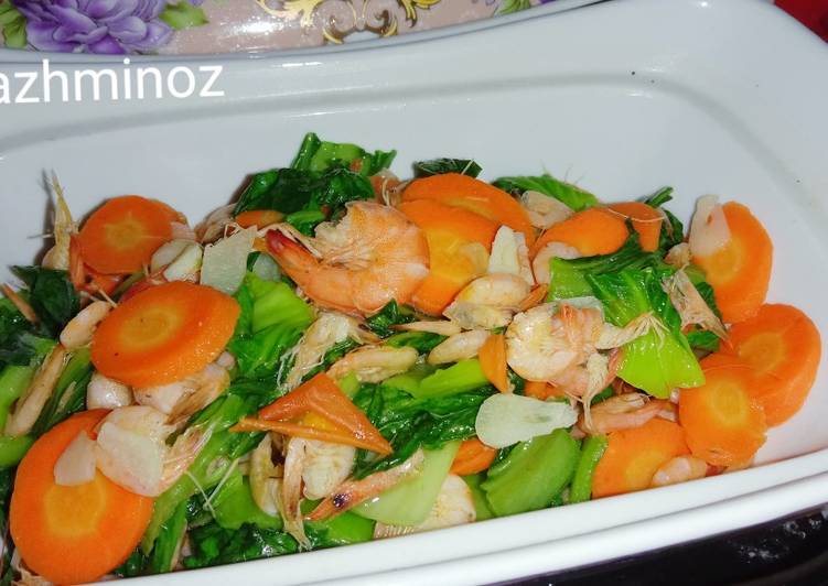 Tumis Udang Pakcoy Wortel