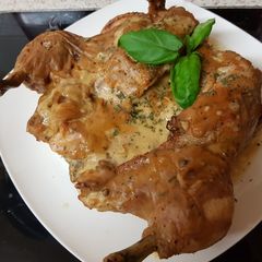 A picture of My Roast Spatchcock Chicken with Pepper Sauce.❤.