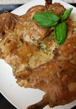 A picture of My Roast Spatchcock Chicken with Pepper Sauce.❤.