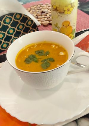 A picture of Creamy Carrot and Ginger soup.