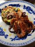 Moscardini grigliati con verdure