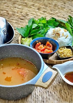 Hình của món Lẩu cá bớp nấu chua.