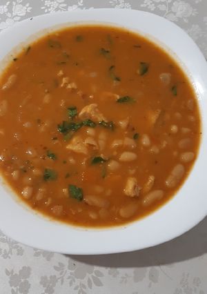 صورة لوصفة لوبيا بالدجاج