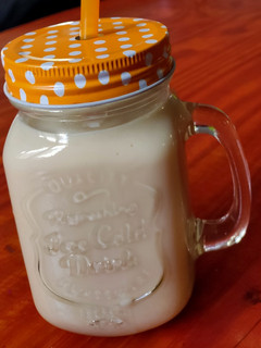 A picture of Dates and Coconut milk.