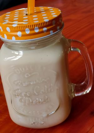 A picture of Dates and Coconut milk.