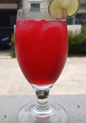 รูปของ "DIY Red Lemon Soda with Soju" 🍷🍋🥰