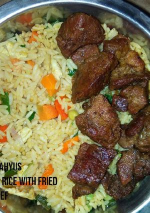 A picture of Chinese Rice with Fried Beef.