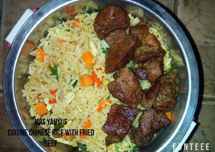 Recipe of Yummy Chinese Rice with Fried Beef