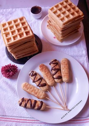 A picture of Hotdog waffles.