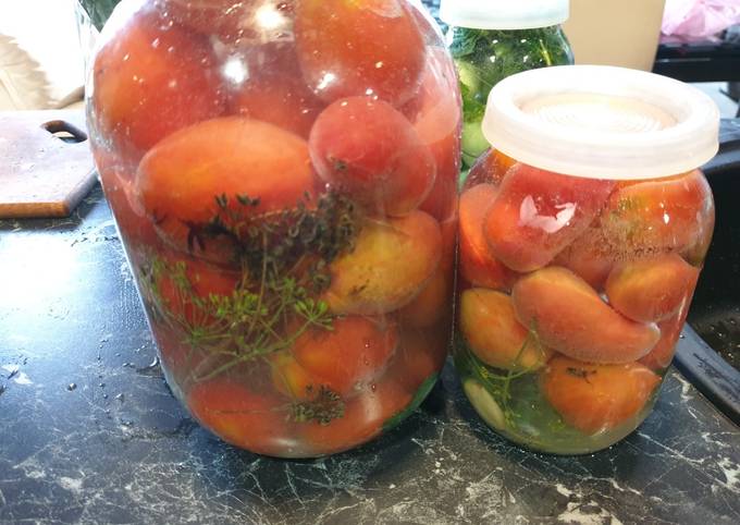 Консервированные помидоры, пошаговый рецепт на ккал, фото, ингредиенты - Елена