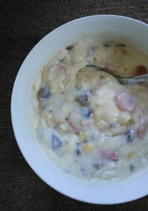 Foto resep Mushroom, Corn, and Sausage Cream Soup
