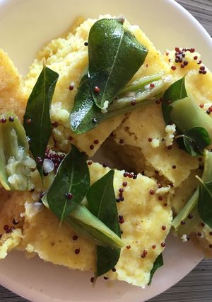A picture of Oats khaman dhokla.