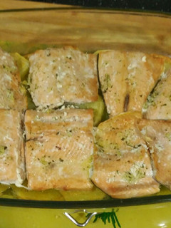 Una foto de Salmón al horno