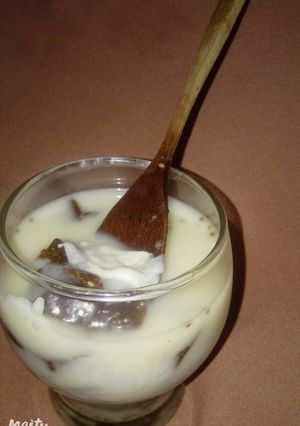 Foto resep Jelly Choco Gula Aren mix chia siram kuah susu kelapa serut