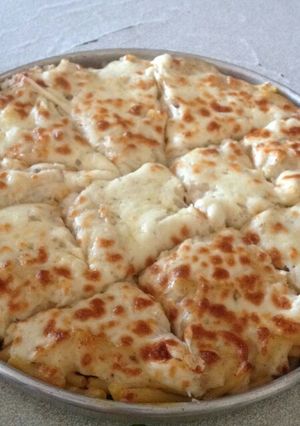 صورة لوصفة معكرونه بالصوص البشاميل وجبنه بدون لحمة 😋😋