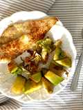 FILETE de PESCADA ASSADO com COUVE BRANCA e CHUCHU ASSADOS!!
