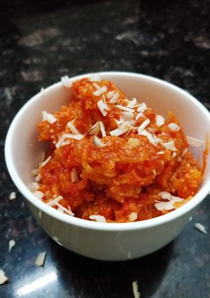 A picture of Gajar ka halwa.