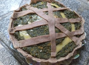 Una foto de Tarta de Espinacas, Calabaza y Queso Dambo