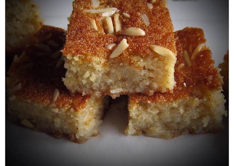 Recipe of Speedy Basbousa with rose &amp; orange blossom water