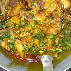 A picture of Spinach or alaihu soup.