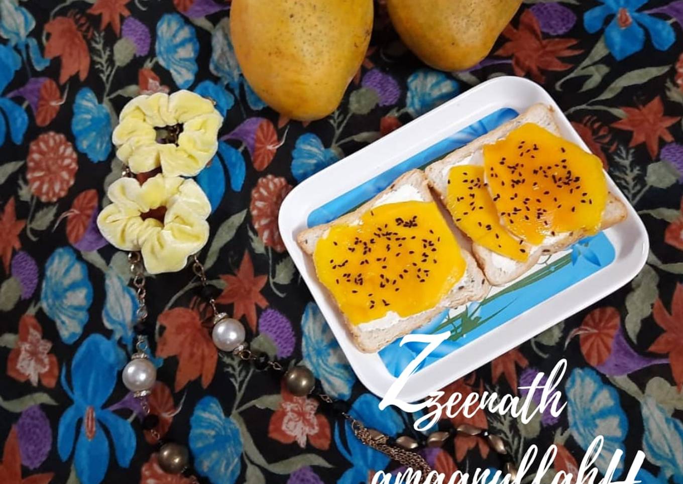 Mango and Cream Open Sandwich