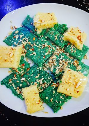 A picture of Flag themed mithai.