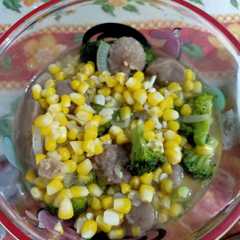 Foto resep Brokoli Jagung Cah Bakso
