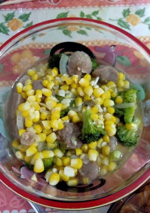 Foto resep Brokoli Jagung Cah Bakso