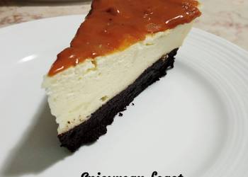 Easy Fast Cooking Triple layer baked cheese cake Yummy