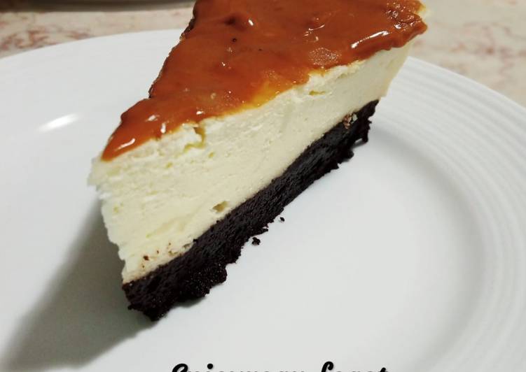 Triple layer baked cheese cake Triple layer baked cheese cake