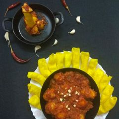 A picture of Bhangda Lasaniya Batata.