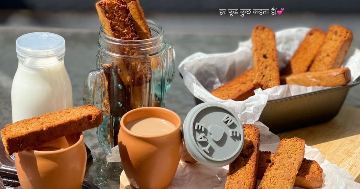 Caramel Cardamom Cake Rusk (Wheat Flour) Recipe by Jayshree bhatt ...