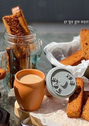 A picture of Caramel Cardamom cake rusk (wheat flour).