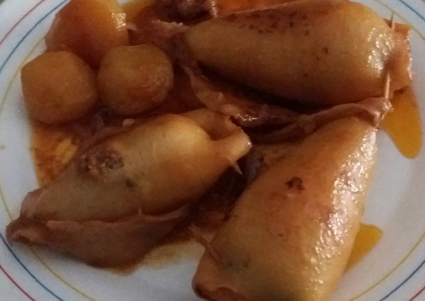 Chipirones rellenos de carne magra picada de mi abuela Isabel