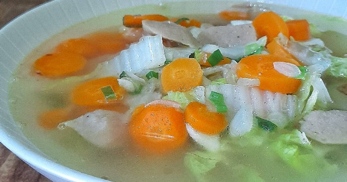 Resep Sup Sawi Putih Wortel Bakso Oleh Wilda Wily Cookpad