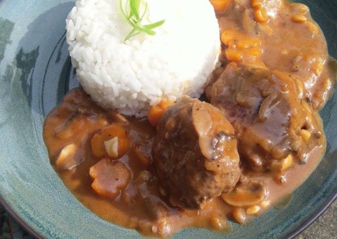 Resep Hamburg Steak with Creamy BBQ Sauce mudah dan cepat, Menggugah Selera