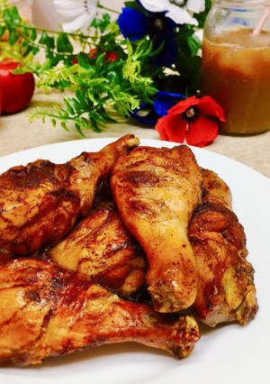 Hình của món Đùi gà ướp ngũ vị chiên bằng nồi chiên không dầu/Air Fryer.