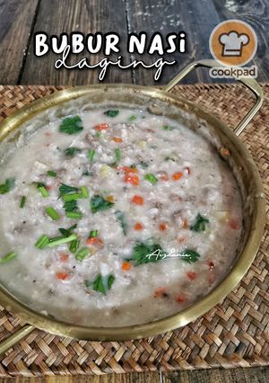 Gambar Bubur Nasi Daging