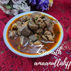 A picture of Kasuri Methi Kaleji Masala or Goat Liver with Fenugreek Leaves.