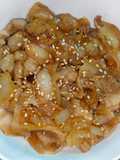 หมูสามชั้นสไลด์ผัดซอสเทอริยากิอย่างง่าย