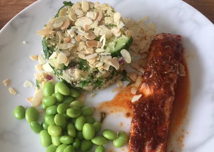 Harissa Salmon with Cous Cous