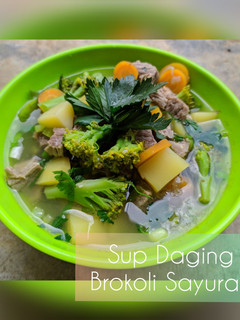 Foto resep Sup Daging Brokoli sayuran