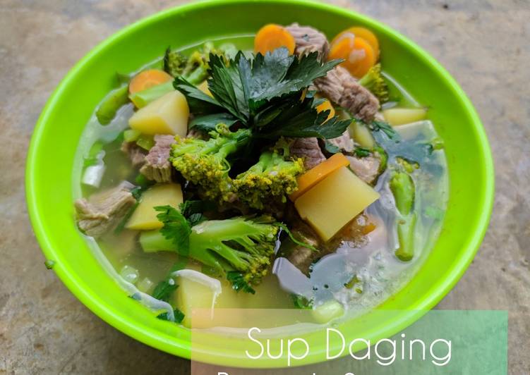 Resep Sup Daging Brokoli sayuran Lezat