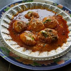 Dum aloo spicy masala gravy A picture of Dum aloo spicy masala gravy.