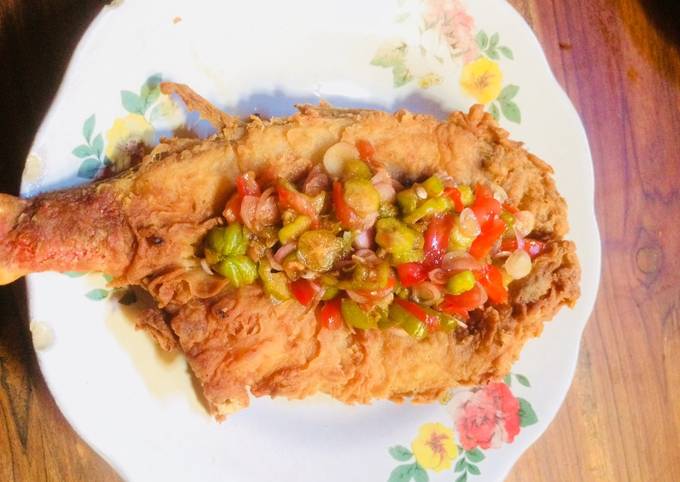 Ikan kakap merah crispy sambal belimbing foto resep utama