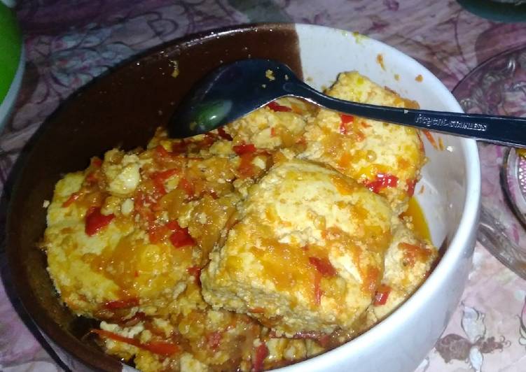 Balado spons tahu + telur