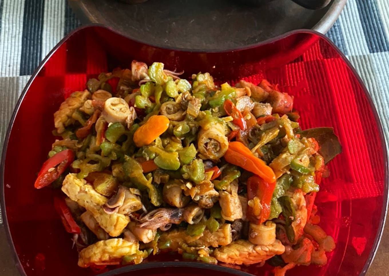 Pare Tempe Cumi Asin