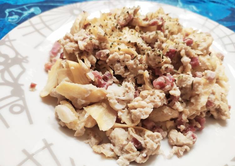 Revuelto de alcachofa y jamón